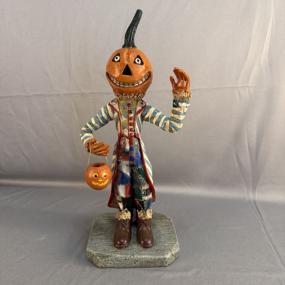 Paul Gordon Pumpkin Head Figurine Halloween 10" Vintage Style Jack-O-Lantern